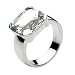 Kit Heath Sterling Silver Ladies Cushion Clear Cubic Zirconia Ring
