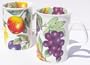 Pair Fine English Bone China Mugs - Malvern Fruit Chintz