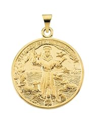 Clevereves 14K Yellow Gold 26.00 mm Saint Francis Medal