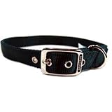 Double Thick Nylon Deluxe Dog Collar, 1 x 28 Hunter Green