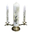 3-pc Wedding Candle Set with Gold Base