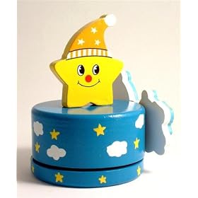 Childrens clockwork wooden music box - sweet dreams - cradle song or Brahms Lullaby