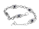 Sterling Silver Dark Blue Sapphire Celtic Knot Bracelet