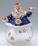 Porcelain Top/Crack Glass Belly Clown Cookie Jar