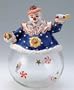 Porcelain Top/Crack Glass Belly Clown Cookie Jar