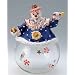 Porcelain Top/Crack Glass Belly Clown Cookie Jar