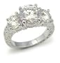 Three Stone Antique Look Cubic Zirconia Ring