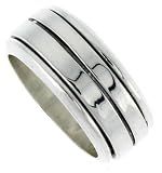 5/16 (8 mm) Sterling Silver Flat Band Spinner Ring