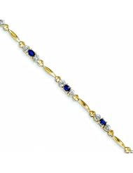 1.4 Carat 14K Gold Diamond and Sapphire Bracelet