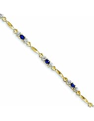 Genuine 14K Yellow Gold Diamond And Sapphire Bracelet 3 Grams Of Gold 100% Satisfaction Guaranteed.