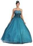 Ball Gown Beaded Formal Prom Strapless Wedding Dress #2722