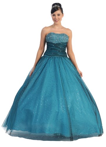 Ball Gown Beaded Formal Prom Strapless Wedding Dress #2722