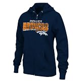 NFL Women's Denver Broncos Football Classic III Long Sleeve Fullzip Fleece Hoodie (Athletic Navy, Medium)