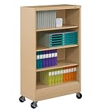 Four Shelf Mobile Steel Bookcase 58H Black