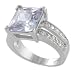 Jewelry : SilverBin Sterling Silver Engagement Style Princess Cut Prong Set Lavender CZ Ring with Small CZ Accents