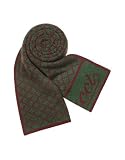 Gucci Signature Diamond Pattern Wool Long Scarf Green