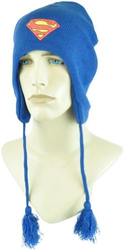 Superman DC Comics Man of Steel Super Hero Distressed Peruvian Beanie Knit Toque
