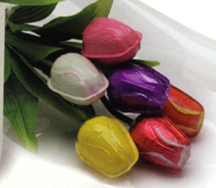 Tulip Bouquet Semi Solid Milk Chocolate (1 2 Doz) by Madelaine Chocolate Novelties