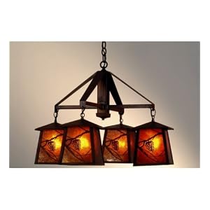 28W Whispering Pines 4 Lt Chandelier