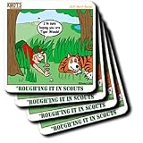 Rich Diesslins Funny KNOTS Scouting Cartoons - Rough-ing it in Scouting - Golf - Coasters