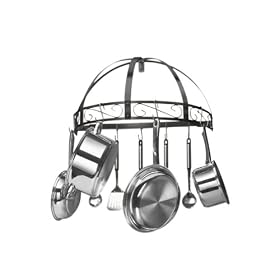 <b>Innova Classicor Wrought-Iron Semicircle Pot Rack, Black Enamel</b>