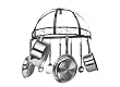 Innova Classicor Wrought-Iron Semicircle Pot Rack, Black Enamel