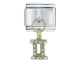 Rhinestone Gemini Italian Charms Bracelet Link