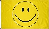 Happy Face (Smiley) Flag - 3 foot by 5 foot Polyester (NEW)