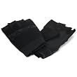 New Black Padded Knuckle Fingerless Leather Bike Gloves Large