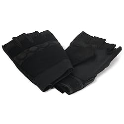 New Black Padded Knuckle Fingerless Biker Gloves Xl