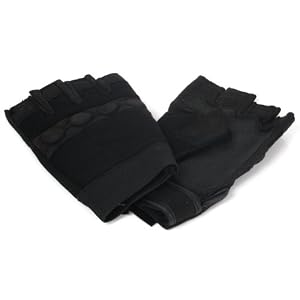 New Black Padded Knuckle Fingerless Leather Bike Gloves Large