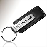 Mazda Black Leather Key Chain