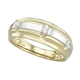 3 Diamond 1/5 ct. Men's Wedding Ring in 14K Yellow Gold