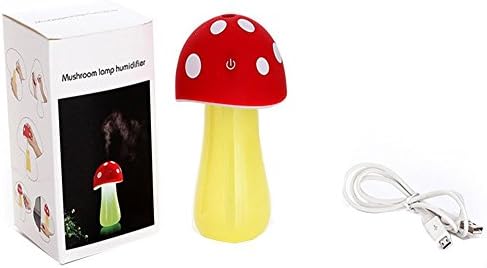 Navischka Ultrasonic Cool Mist Humidifier,Mushroom Humidifier 200ml for Skin Moisturing,Stealth Mask with No Noise,Waterless Auto Off,LED Lights,Portable for Baby Room,Bedroom,Office,Spa,Yoga,Car(Red)