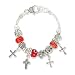 Cross Theme Red Beads Designer Style Charm Bracelet Fashion Jewelry