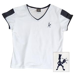 Buy Ladies Balle de Match Courtside V-Neck Top-White Navy