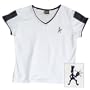 Womens Balle de Match Courtside V-Neck Top-White/Navy (SM)