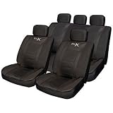 14pce Leather Look Universal Car Seat Covers All Black