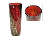 100% Handcraft Murano Glass Art Red Pattern Vase