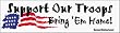 Support our troops, bring 'em home - patriotic bumper stickers (Large 14x4 inches)