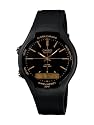 Casio AW-90H-9EVEF Unisex Watch Quartz Analogue Black Dial Black Resin Strap