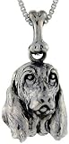 Sterling Silver Basset Hound Dog Charm .