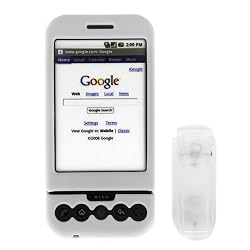 Solid White Snap On Crystal Case with Clip for T-Mobile HTC G1 Google Phone Dream Smartphone