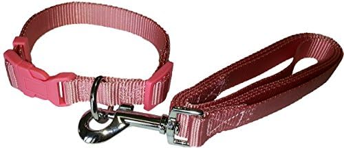 Zone 70 Dog Collar and Leash Set (Pink, Medium)