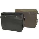Calvin Klein Courier Messenger With Leather Trim