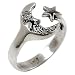 Moon Star Tattoos | Tribal Star Tattoos - Sterling Silver Ring Cutout Moon & Star - Size 8