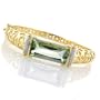 14K Yellow Gold 7.5" Mint Green Quartz, Pink Tourmaline Diamond Bangle