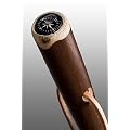Wanderstock Holz - Marschierer Kastanie braun gebeitzt mit Lederschlaufe und Kompass