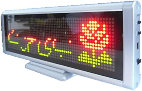 BMLEDSigns 12x4" LED scrolling sign table sign led desk sign various colors +rechargable (Red/Green)