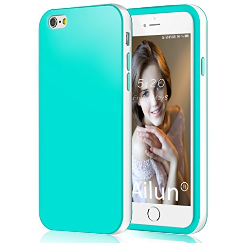 iPhone 6 Case,[4.7]by Ailun,Shock-Absorption Bumper,TPU Case,Anti-Scratch,Fingerprint&Oil Stain,Premium Dual Color TPU Back Cover,Siania Retail Package[WhiteGreen]
